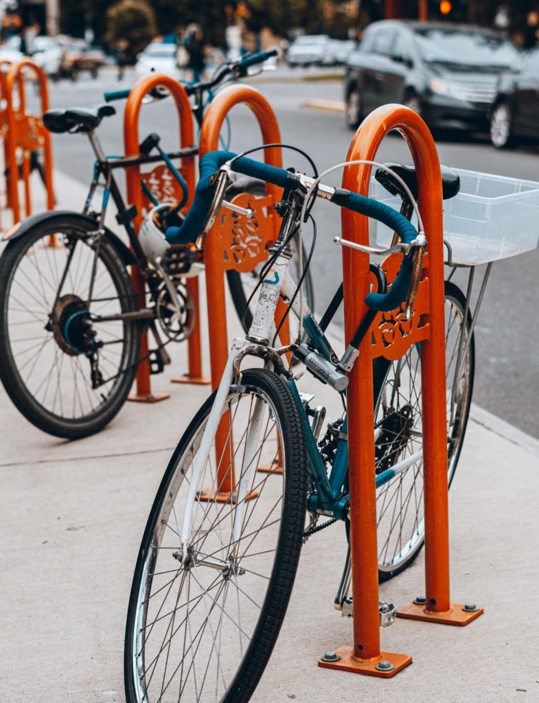 support vélo en métal peint