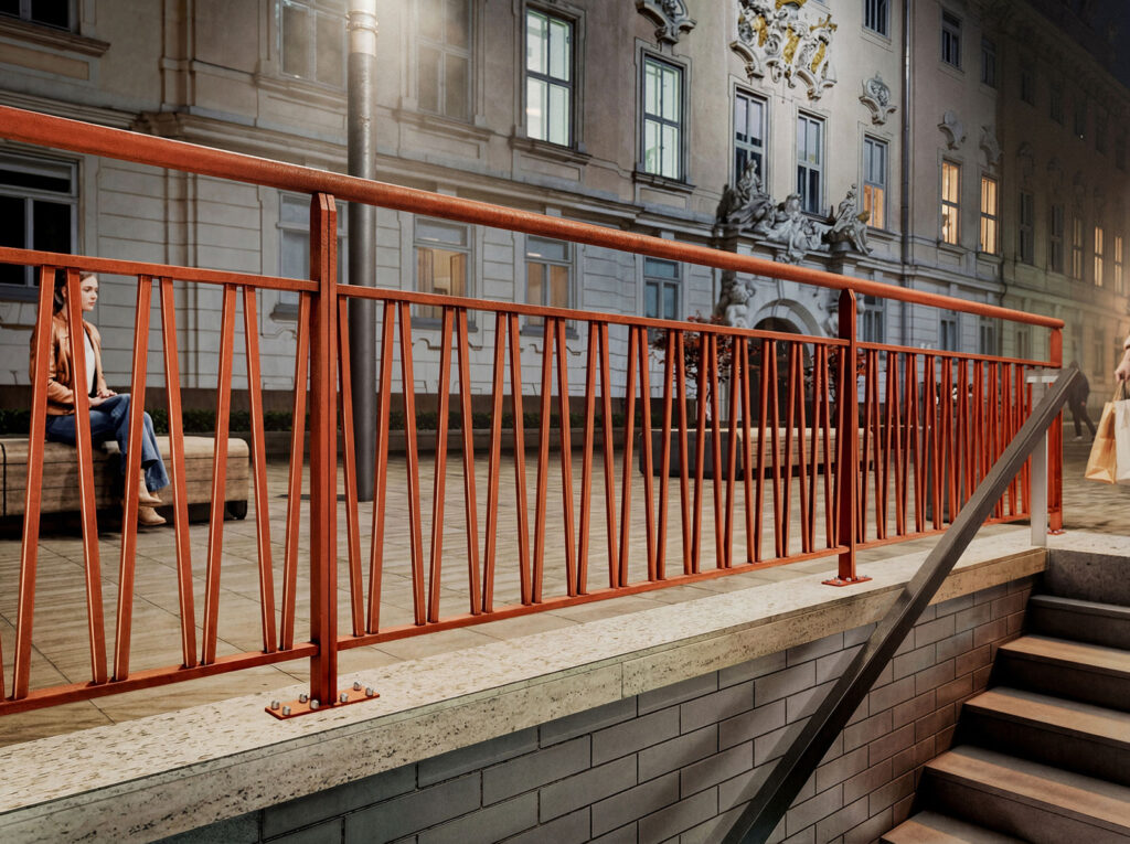 Urbencea-Réinventons-nos-espaces-de-vie-garde-corp-modele-Tress---accès-métro-espace-urbain-ville